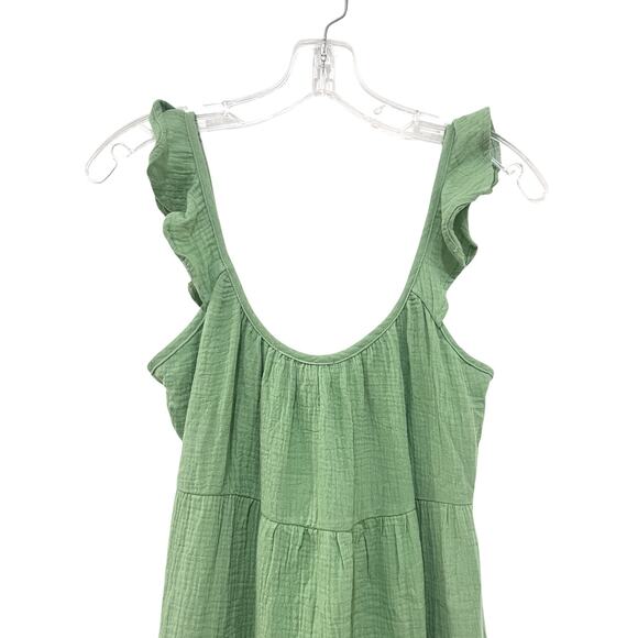 Marine Layer Jude Flutter Sleeve Dress Womens Medium Casual Flowy Green Jade - Picture 4 of 11
